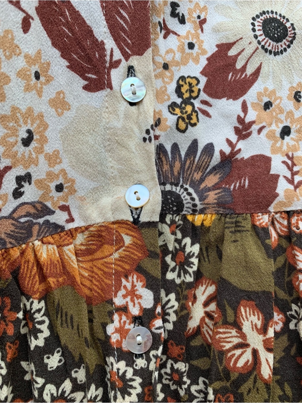 Spell and the Gypsy Collective Desert Daisy Babydoll Floral Patchwork Midi Dress - Picture 3 of 8